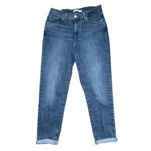 Levi's Womens 'Classic Crop' Denim Cuffed Cropped Jeans-Blue-Size 29/8-GUC